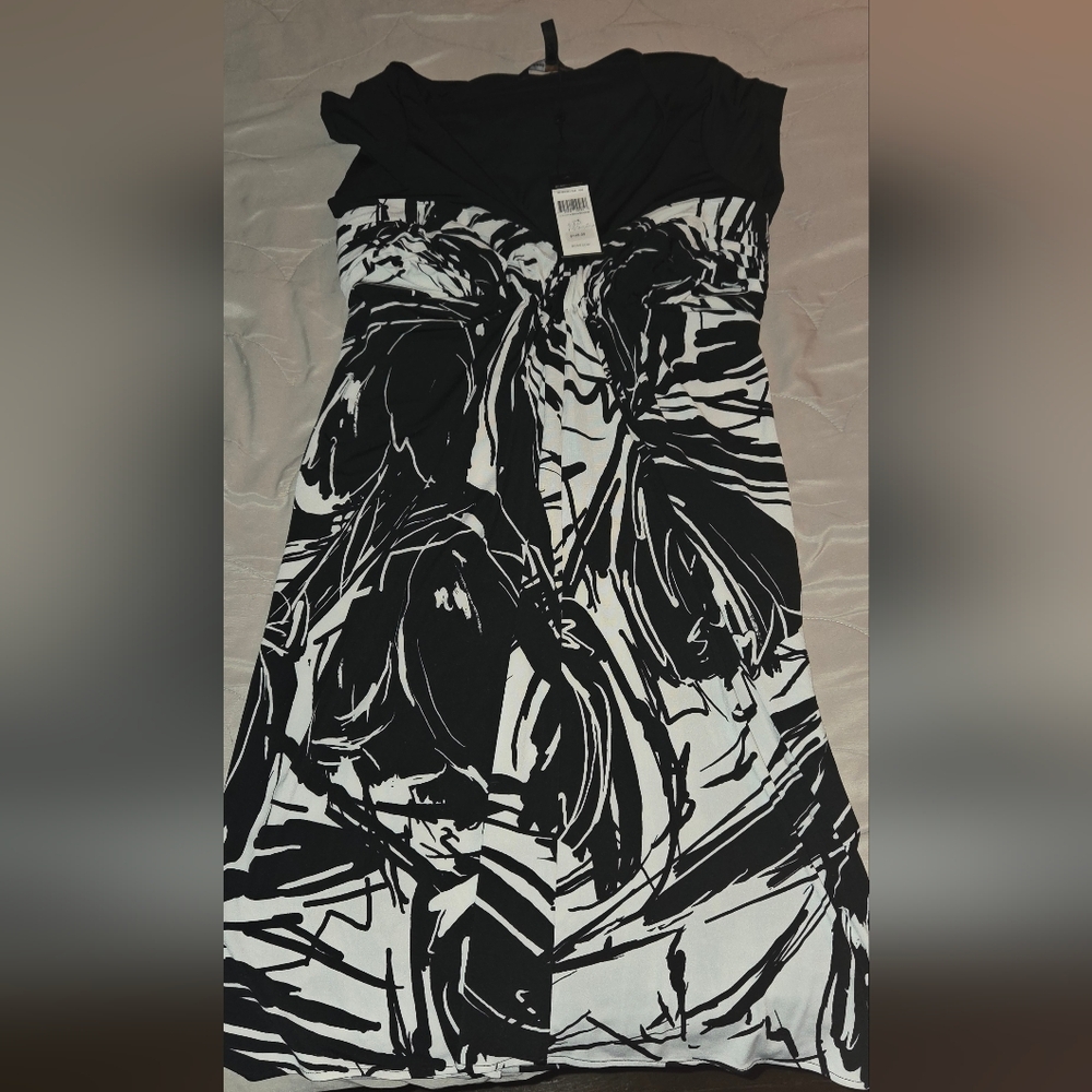 BCBGMaxAzria Black and White Mini Dress